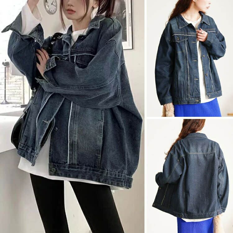 大きいサイズ レディース フリンジ加工デニムジャケット goldy-1807