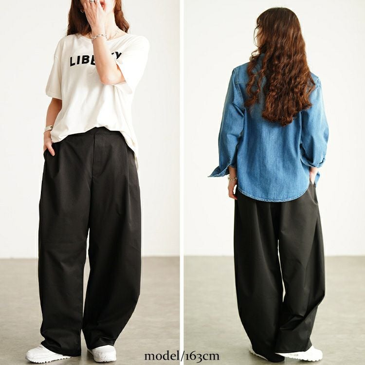 大きいサイズ レディース ツイルバレルパンツ cpdai-641614