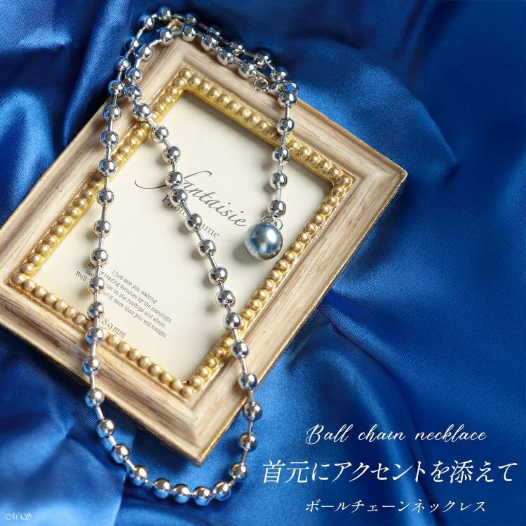 大きいサイズ レディース ボールチェーンネックレス goldy-1803