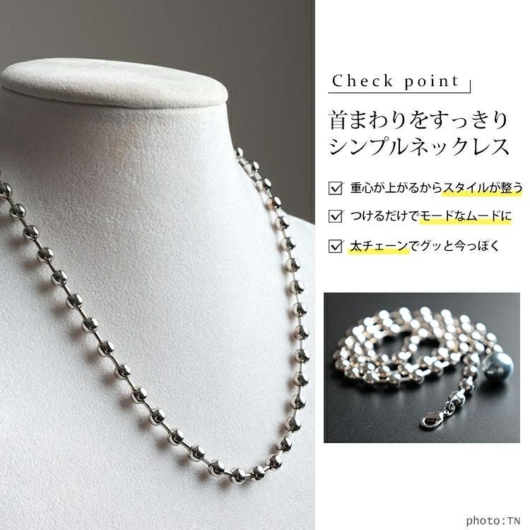 大きいサイズ レディース ボールチェーンネックレス goldy-1803