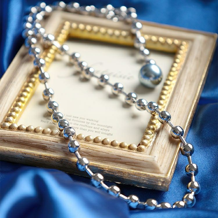 大きいサイズ レディース ボールチェーンネックレス goldy-1803