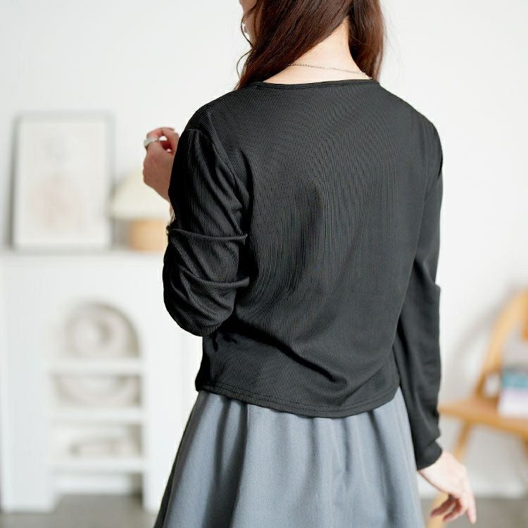 大きいサイズ レディース サイドボタンカシュクールニットトップス goldy-1798