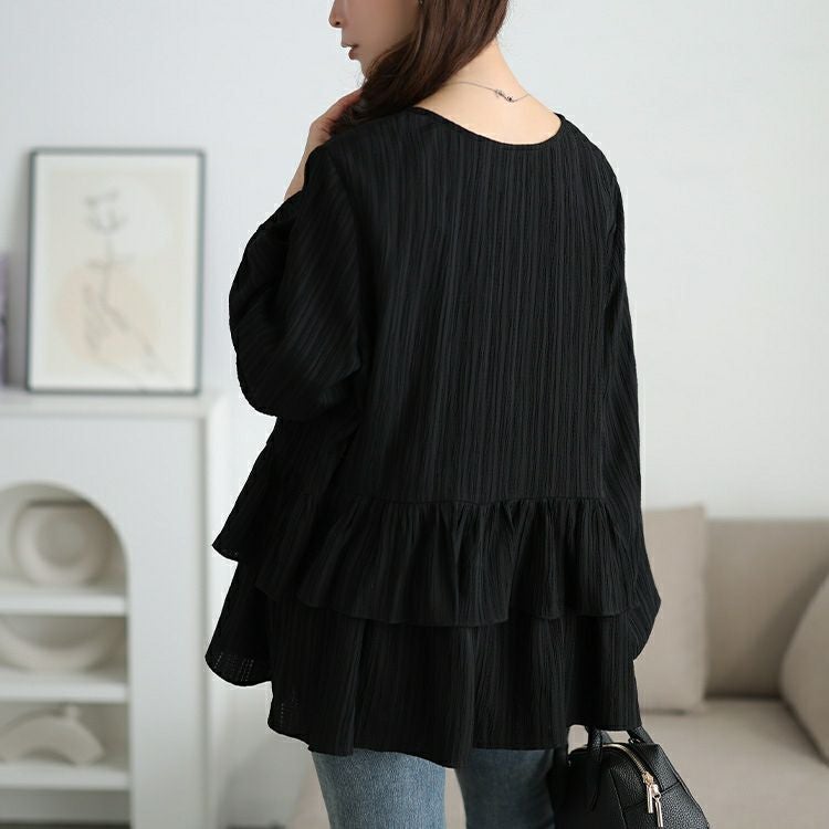 大きいサイズ レディース 楊柳カシュクールブラウス＆ペプラムキャミソール2点セット