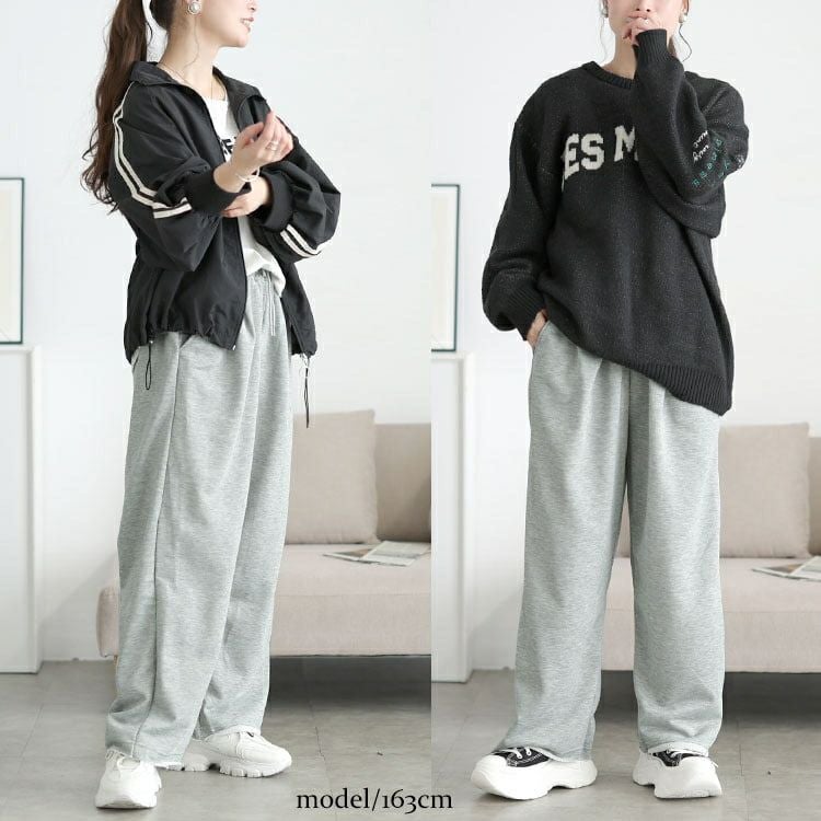 大きいサイズ レディース スウェットバレルレッグパンツ