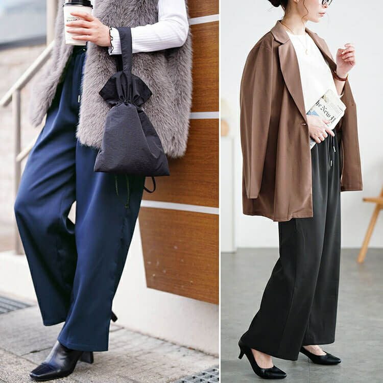 大きいサイズ レディース ワイドパンツ