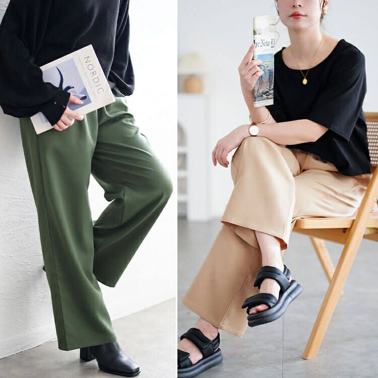 大きいサイズ レディース ワイドパンツ