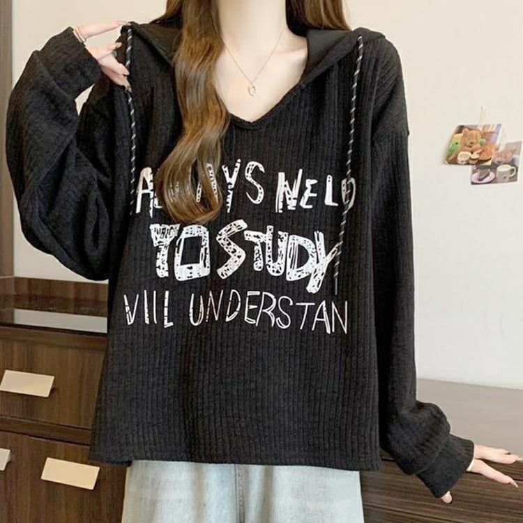大きいサイズ レディース ロゴVネックリブパーカー