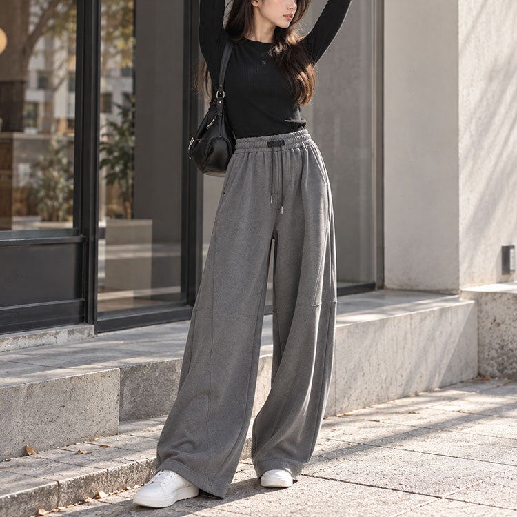 大きいサイズ レディース ワイドバレルレッグパンツ