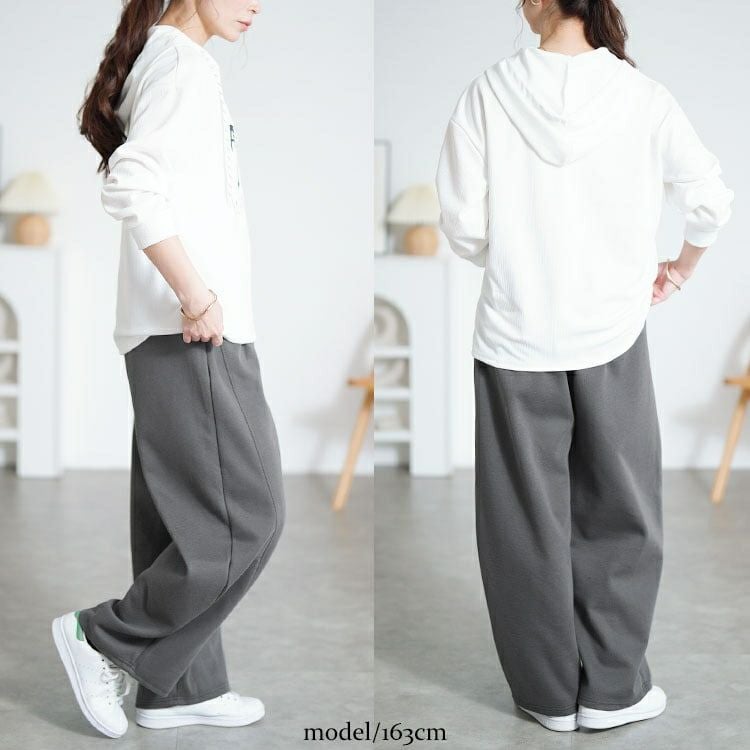 大きいサイズ レディース ワイドバレルレッグパンツ