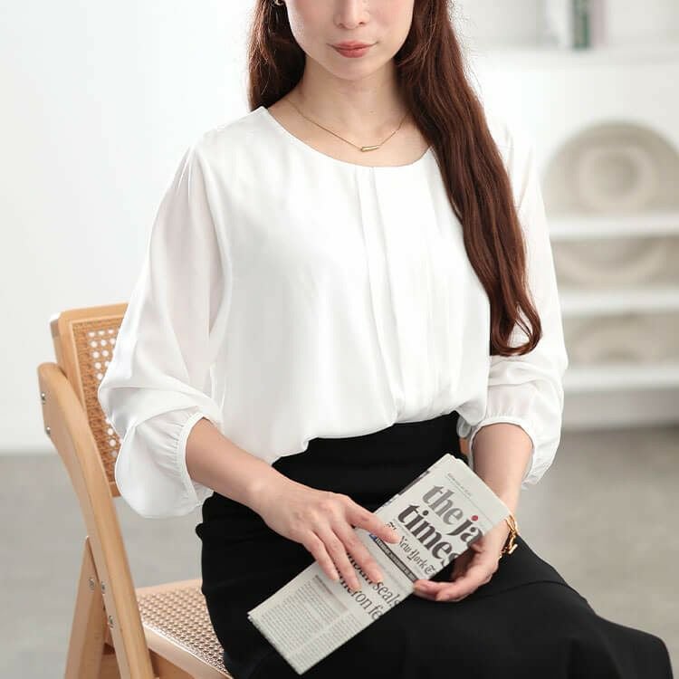 大きいサイズ レディース ボックスタックジョーゼットブラウス