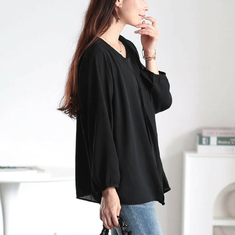 大きいサイズ レディース ボックスタックジョーゼットブラウス