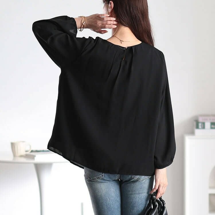 大きいサイズ レディース ボックスタックジョーゼットブラウス