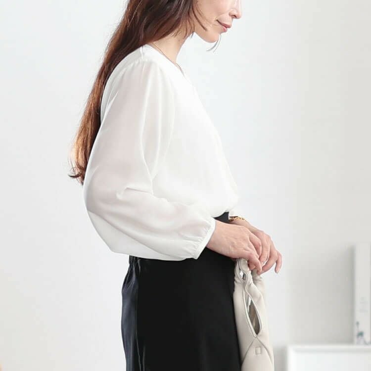 大きいサイズ レディース ボックスタックジョーゼットブラウス