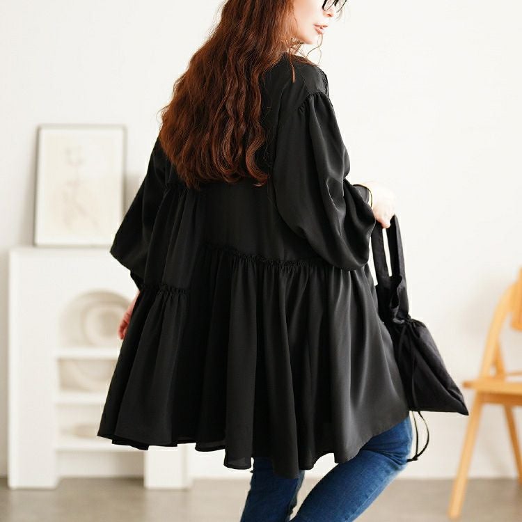 大きいサイズ レディース アシンメトリーティアードチュニック