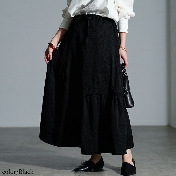 大きいサイズ レディース アシンメトリーティアードスカート