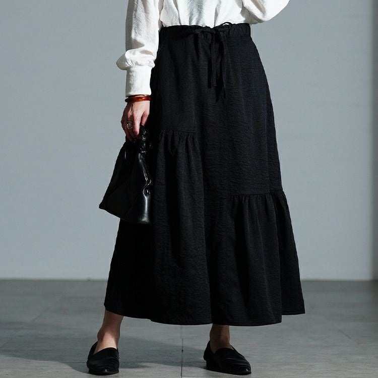 大きいサイズ レディース アシンメトリーティアードスカート