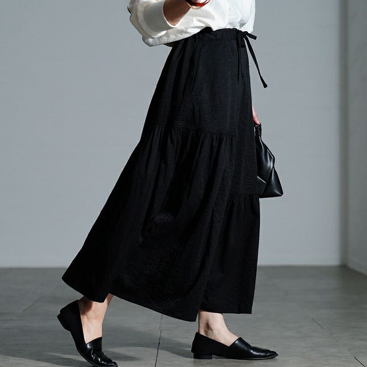 大きいサイズ レディース アシンメトリーティアードスカート