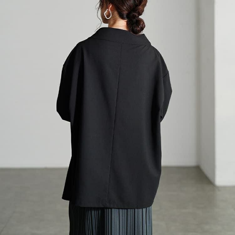 大きいサイズ レディース ボトルネックアシンメトリーチュニック