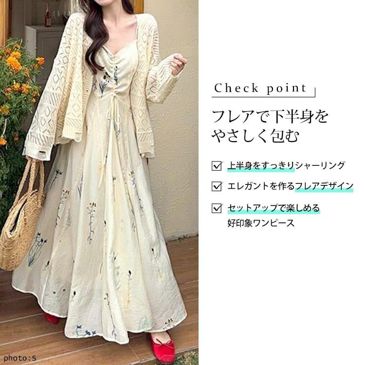 大きいサイズ レディース バックシャーリングキャミソールワンピース