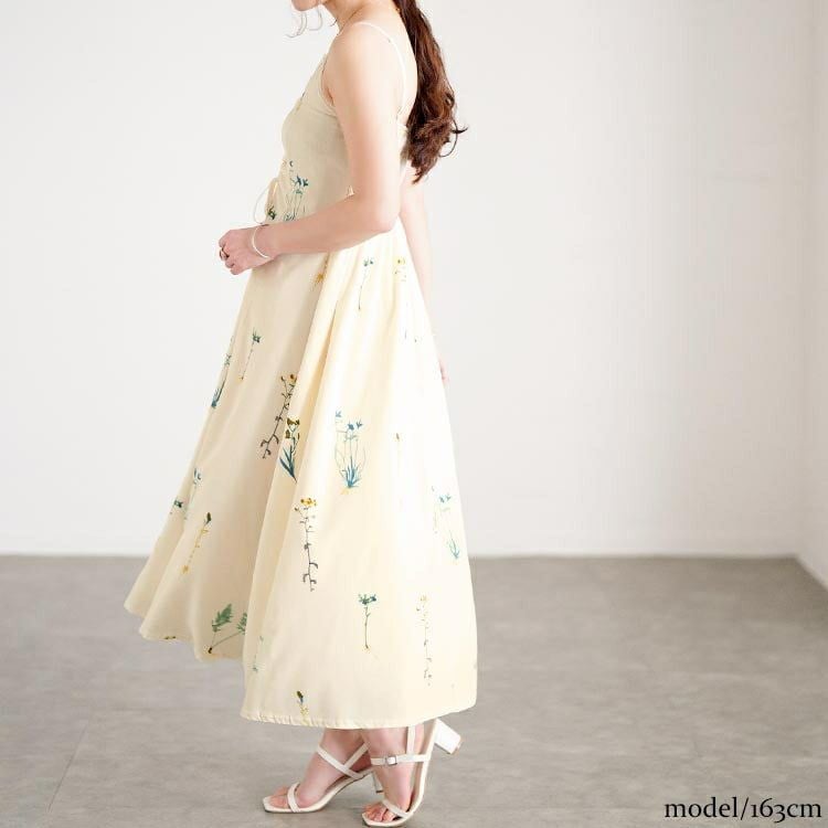 大きいサイズ レディース バックシャーリングキャミソールワンピース