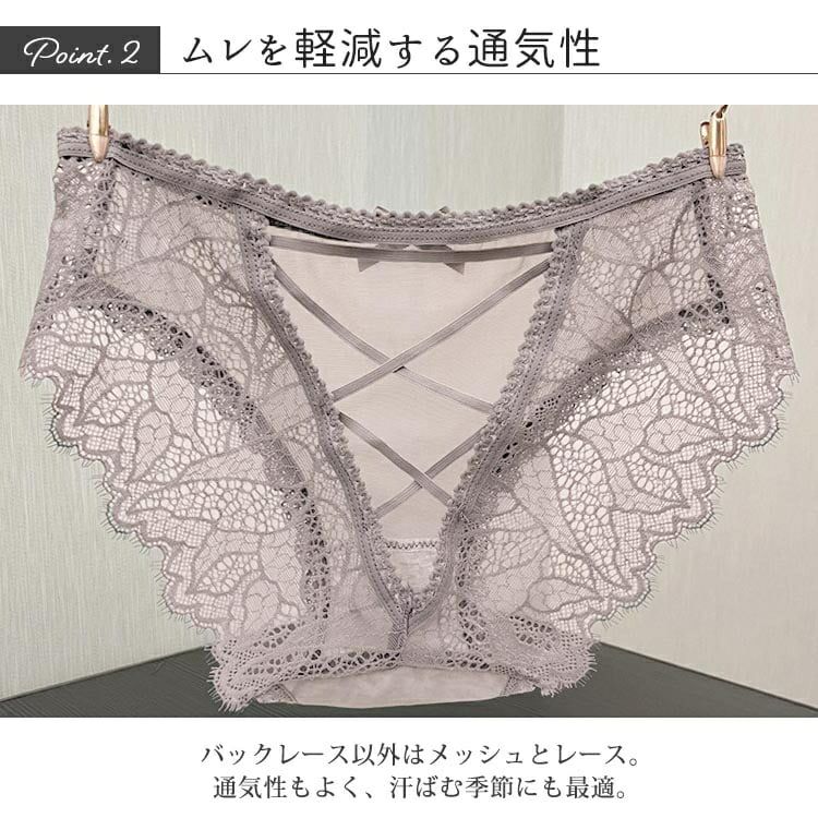 大きいサイズ レディース バックレースアップシアーショーツ