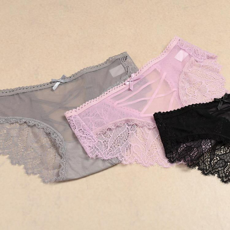 大きいサイズ レディース バックレースアップシアーショーツ