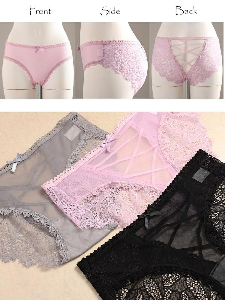 大きいサイズ レディース バックレースアップシアーショーツ