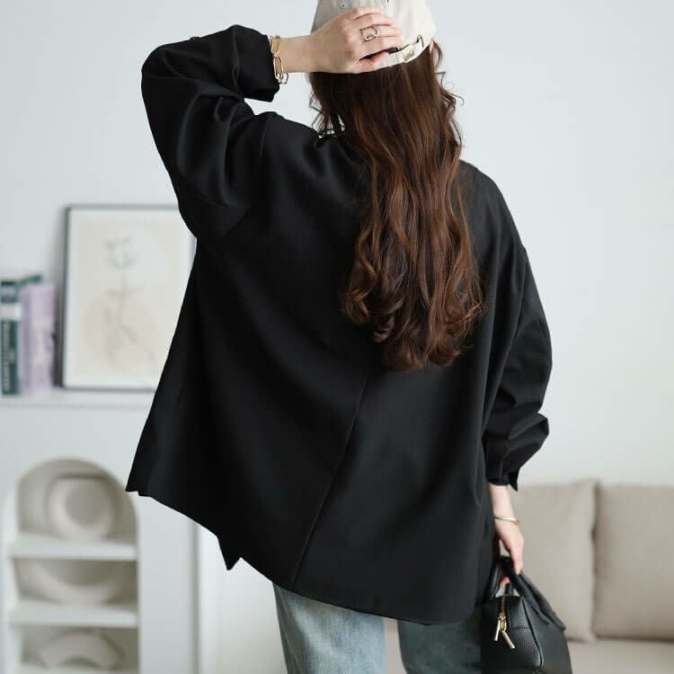 大きいサイズ レディース ダブルボタンワイドテーラードジャケット