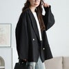 大きいサイズ レディース ダブルボタンワイドテーラードジャケット ブラック