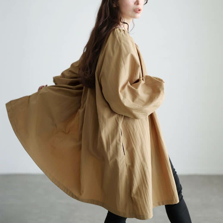 大きいサイズ レディース 撥水ギャザー裾ドロストロングブルゾン