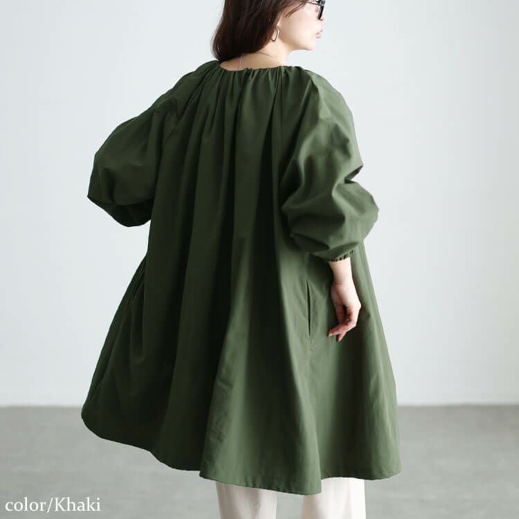 大きいサイズ レディース 撥水ギャザー裾ドロストロングブルゾン