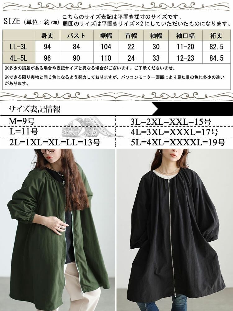 大きいサイズ レディース 撥水ギャザー裾ドロストロングブルゾン