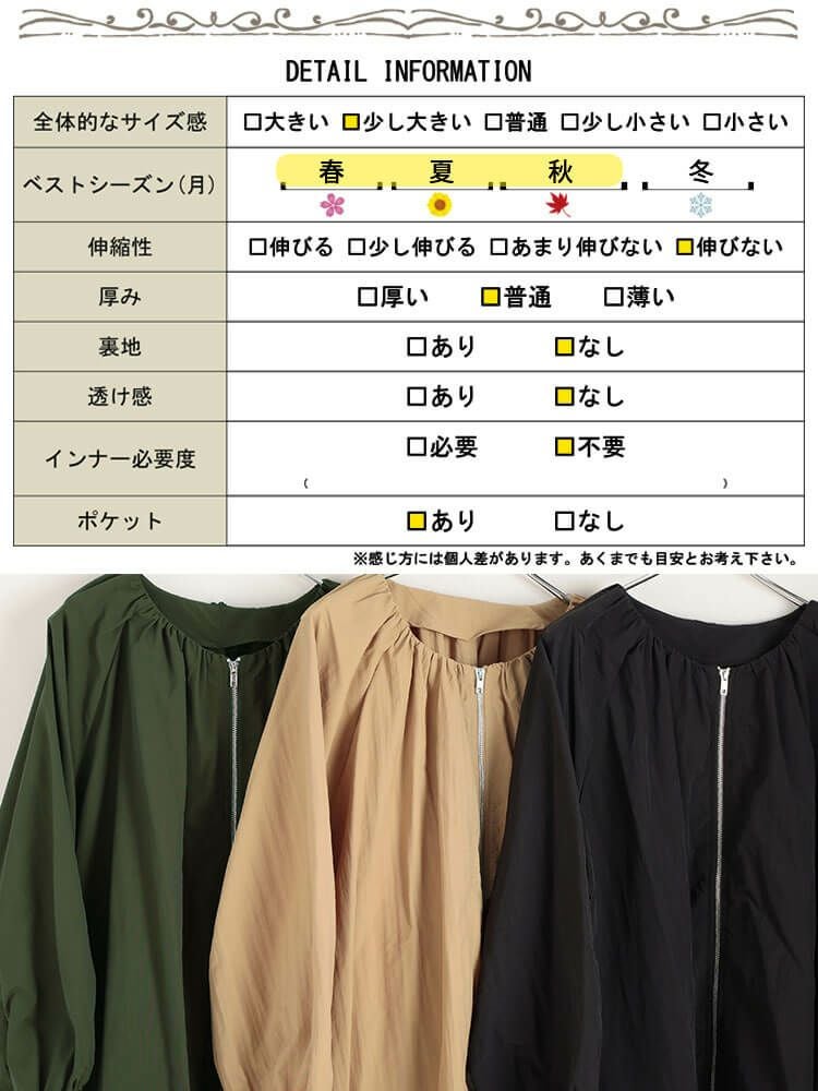 大きいサイズ レディース 撥水ギャザー裾ドロストロングブルゾン