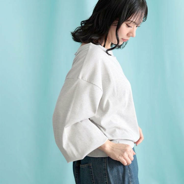 大きいサイズ レディース ワンショルダーラメプルオーバー