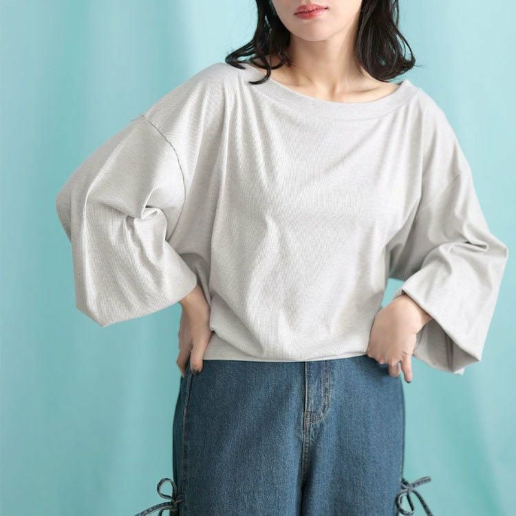 大きいサイズ レディース ワンショルダーラメプルオーバー