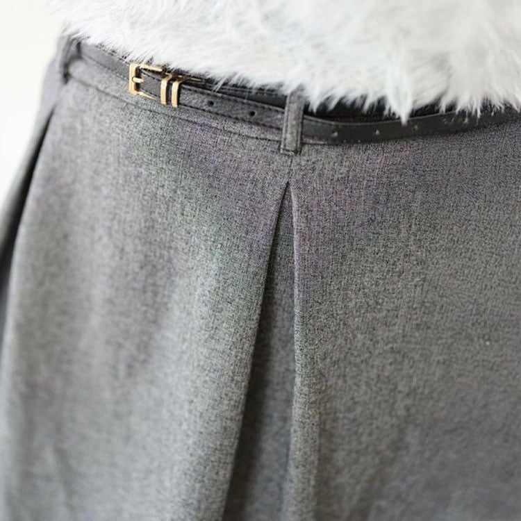 大きいサイズ レディース タックフレアミニスカート