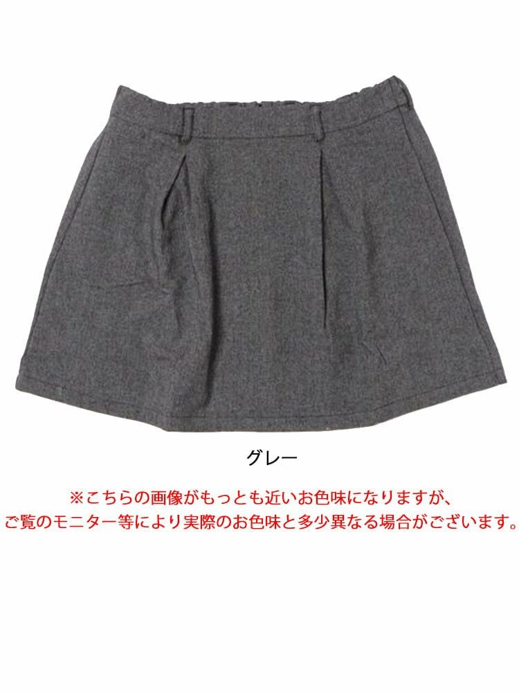 大きいサイズ レディース タックフレアミニスカート