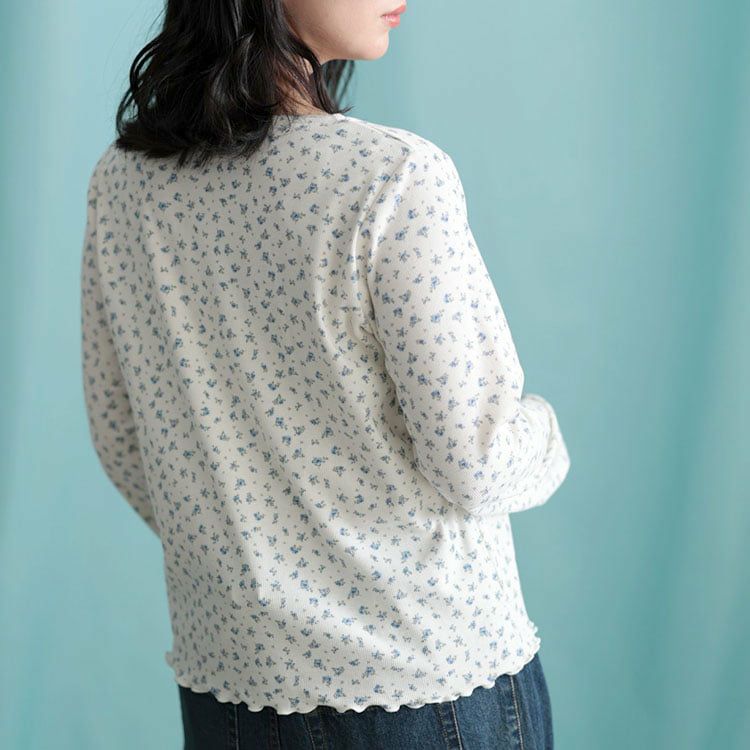 大きいサイズ レディース 小花柄メロウカーディガン＆キャミソール