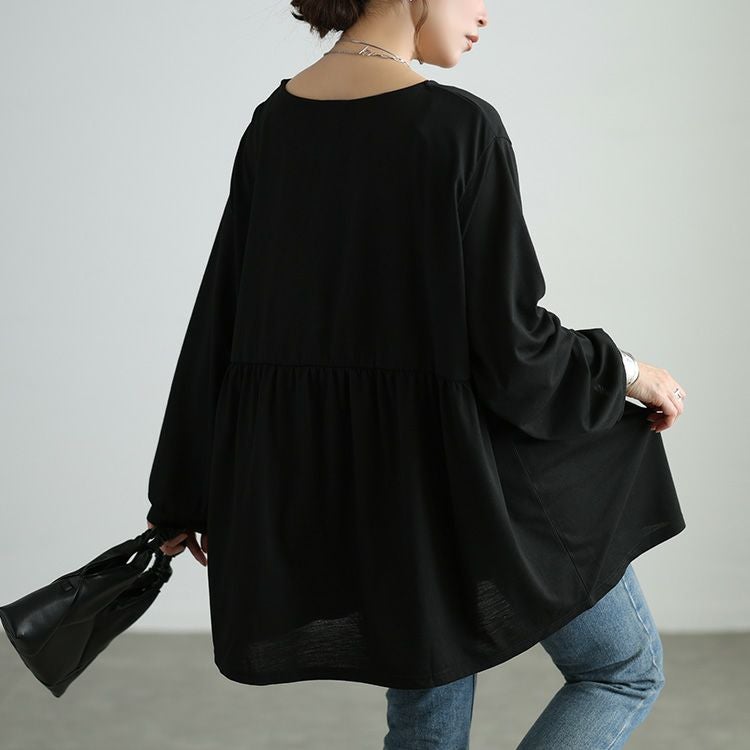 大きいサイズ レディース Vネックペプラムチュニック