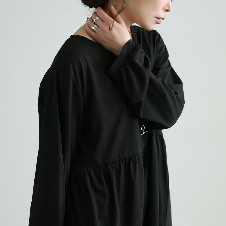 大きいサイズ レディース Vネックペプラムチュニック