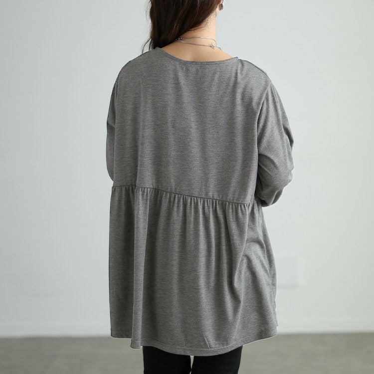 大きいサイズ レディース Vネックペプラムチュニック