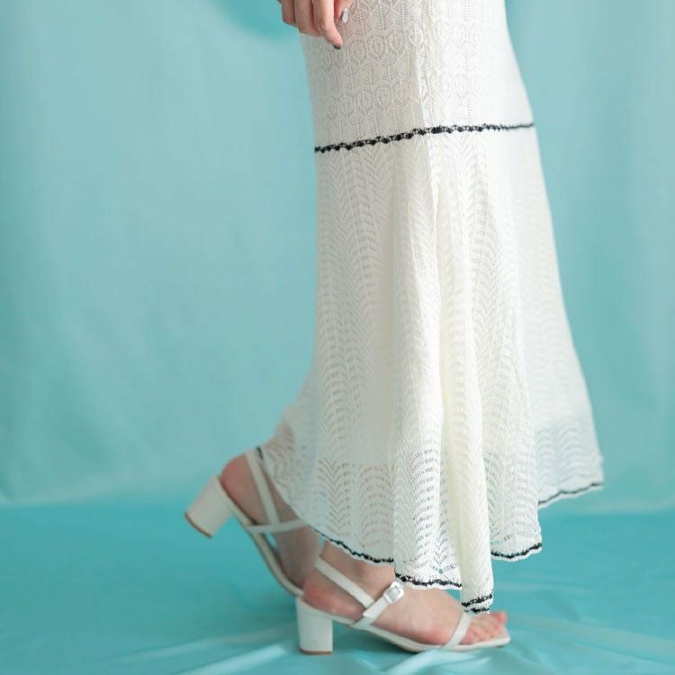 大きいサイズ レディース 配色ラインニットセットアップ