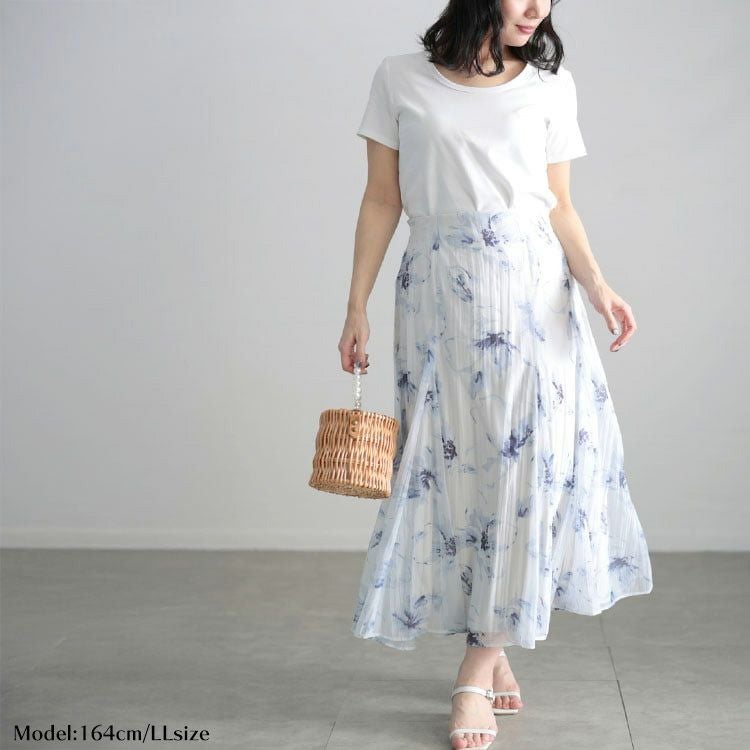 大きいサイズ レディース シルクタッチUネックTシャツ