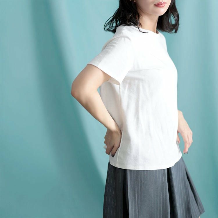 大きいサイズ レディース シルクタッチコットンナイロンTシャツ