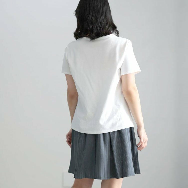 大きいサイズ レディース シルクタッチコットンナイロンTシャツ