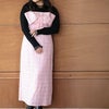 大きいサイズ レディース リボンチェックキャミワンピース ピンク