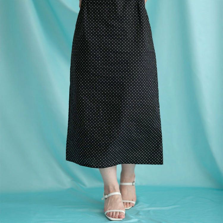 大きいサイズ レディース パフスリーブドットワンピース