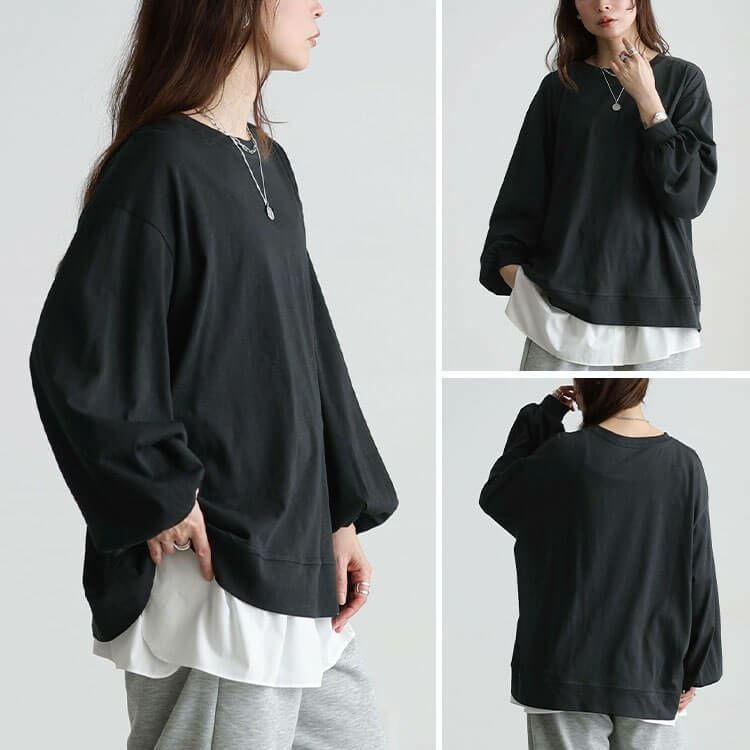 大きいサイズ レディース スラブオーバーサイズプルオーバー