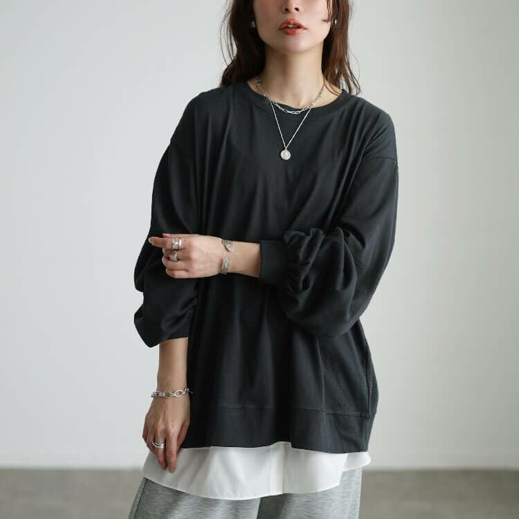 大きいサイズ レディース スラブオーバーサイズプルオーバー