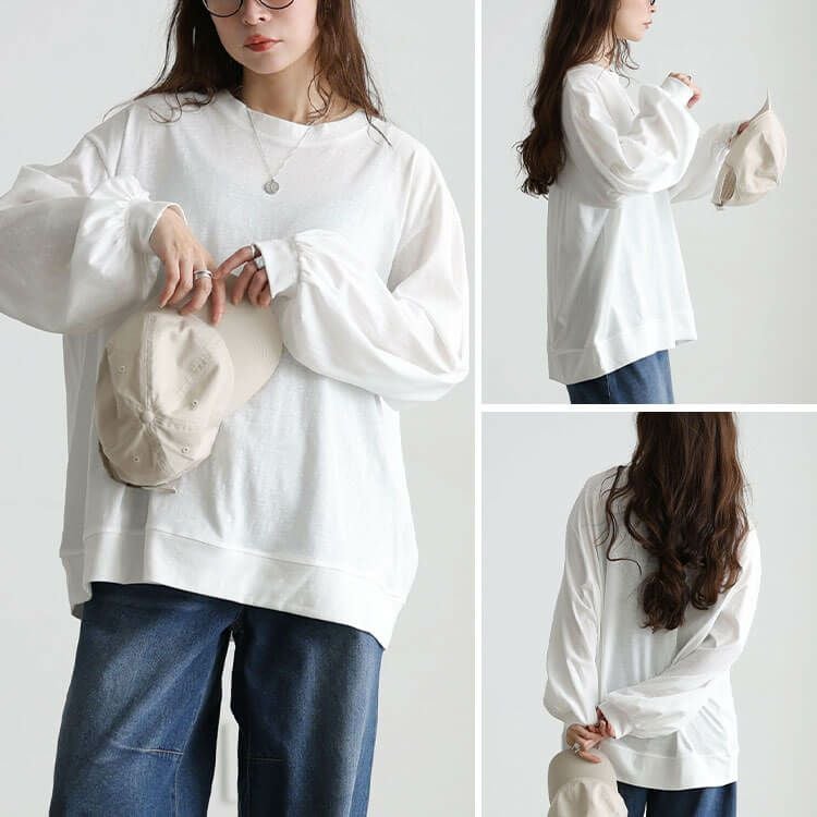 大きいサイズ レディース スラブオーバーサイズプルオーバー